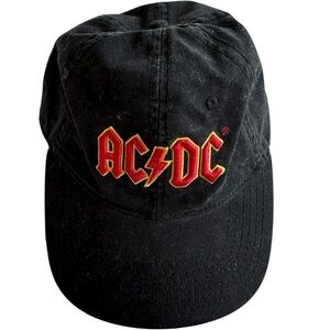 Vintage 1991 AC/DC Hat Donington Concert Tour Adjustable Black Cap Angus Young